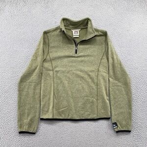 Avalanche Green Quarter Zip Sweater with High Collar